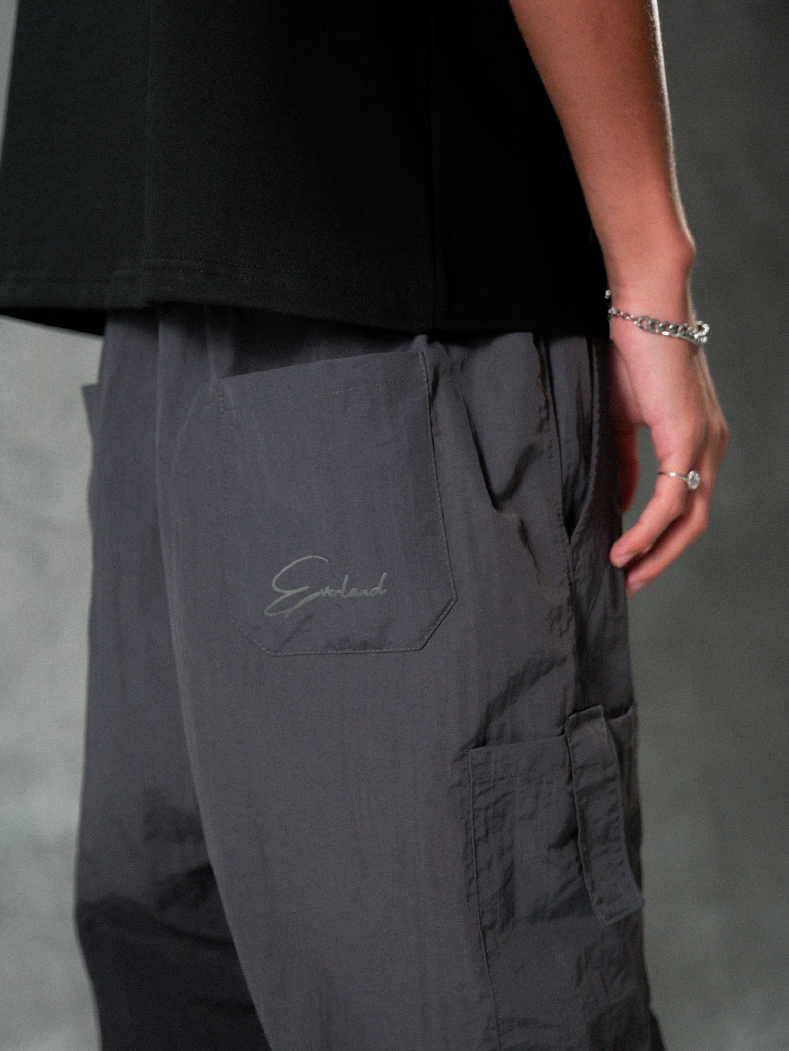 Grey Parachute Pants