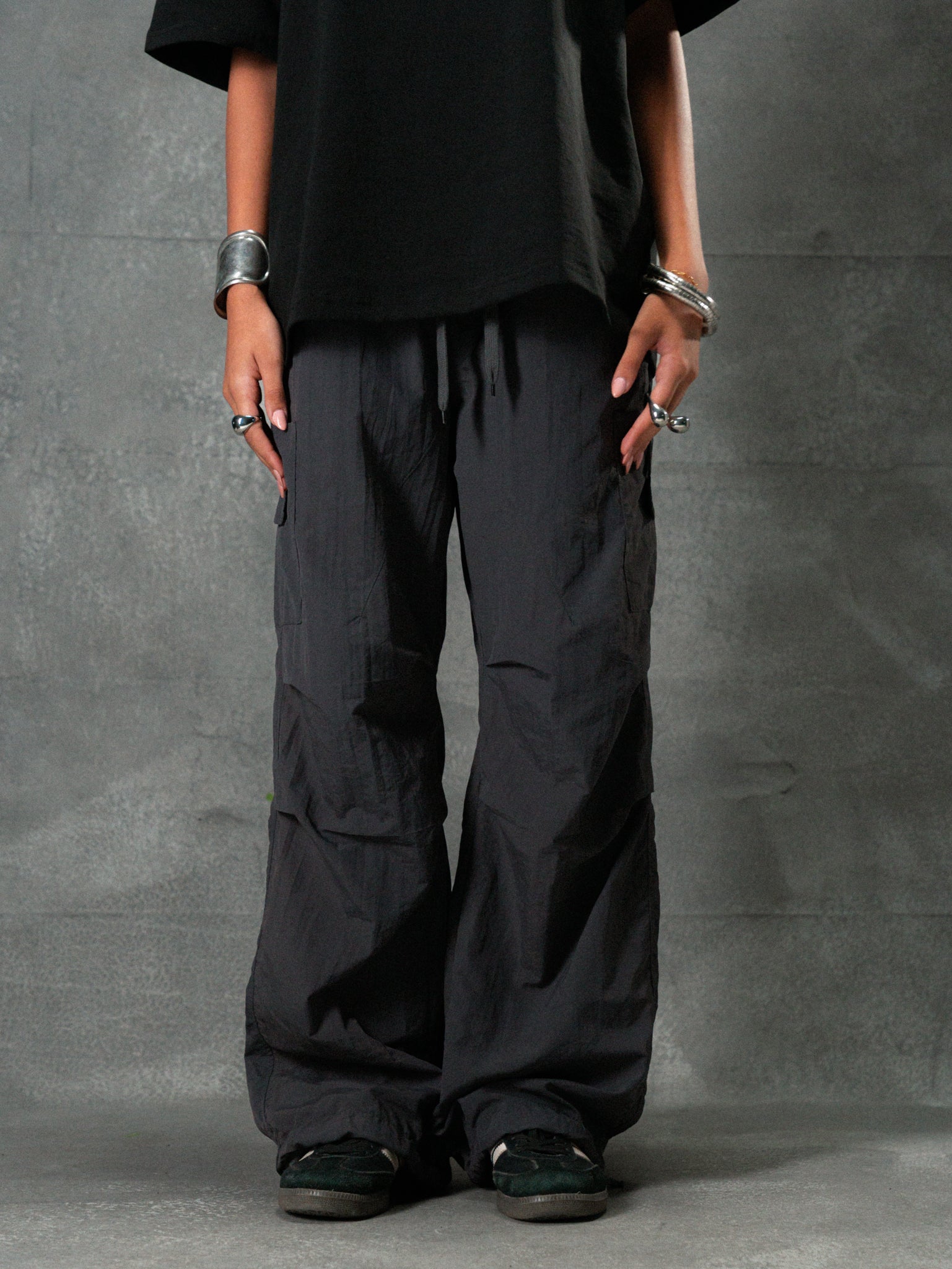 Grey Parachute Pants